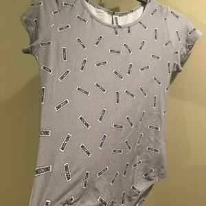 Moschino bodysuit block logo stretch cotton women's xs-small t shirt